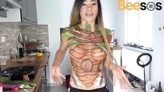 How To Make Salmon Salad With Honey & Garlic / Cómo Hacer Ensalada Salmón Con Miel & Ajo BodyPaint #3