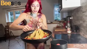 Como Cocinar Pasta Con Vegetables // How to Cook Pasta With Vegetables BodyPaint Corazones Hearts #4