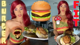 How To Make Healthy Burger Without Bread / Como Hacer Hamburguesa Saludable / BodyPainting Burger