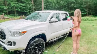 Foam Blaster Washing Tacoma Truck In Bikini #1