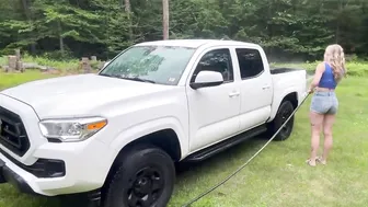 Foam Blaster Washing Tacoma Truck In Bikini #3