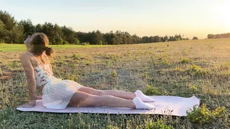 Yoga outdoors in a short transparent skirt (part 3) #2