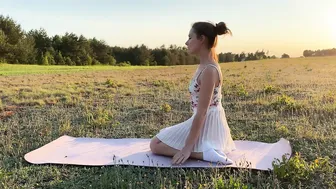 Yoga outdoors in a short transparent skirt (part 2) #3