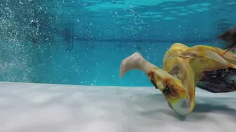 Swim underwater in the rainbow dress #2