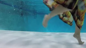 Swim underwater in the rainbow dress #3