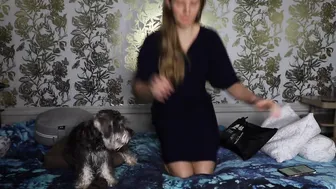 Fast Motion Schnauzer Puppy Won't Let Mom Out of Her Sight #3