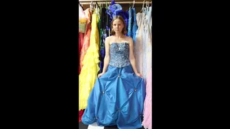 Dark Blue Ball Gown Try On Raid Video #1