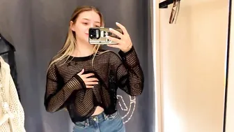 [4K] Lace Crop Top Try On Haul | Exploring See-Through Fashion with Luna Lavand #3