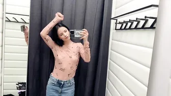 [4K] Transparent Outfits In Dressing Room | TRY ON HAUL shopping with Karina 2024 New clothes #3