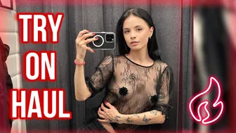 [4K] Transparent Outfits In Dressing Room | Try on Haul with Karina #1