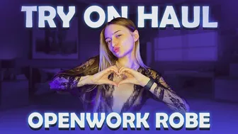 [4K] Openwork robe Try on Haul | Transparent clothes together with the Luna Lavand ♥️♥️ #1