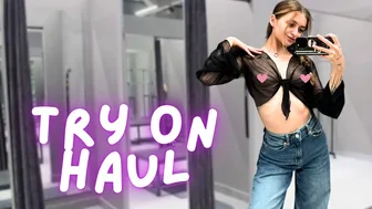 [4K]Try on Haul: Chic Sheer Top Transformation | Fashion Fun with Luna