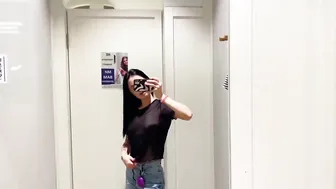 [4K] Transparent Outfits In Dressing Room | TRY ON HAUL shopping with Karina New clothes #4