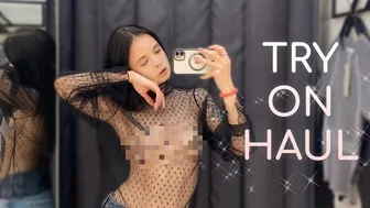 [4K] TRANSPARENT TRY ON Haul with Karina | See-Through Try On Haul At The Mall