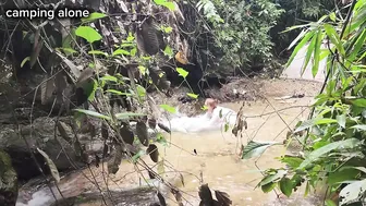 camping at the stream, grilling sausages, meat, eggs, bread, and taking a cool bath #3