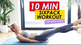 ASMR Amy 10 min Sixpack Workout for Women Ab Exercises at home No Equipment