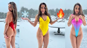 Swimsuit Try On in the SNOW!!!❄️ #1